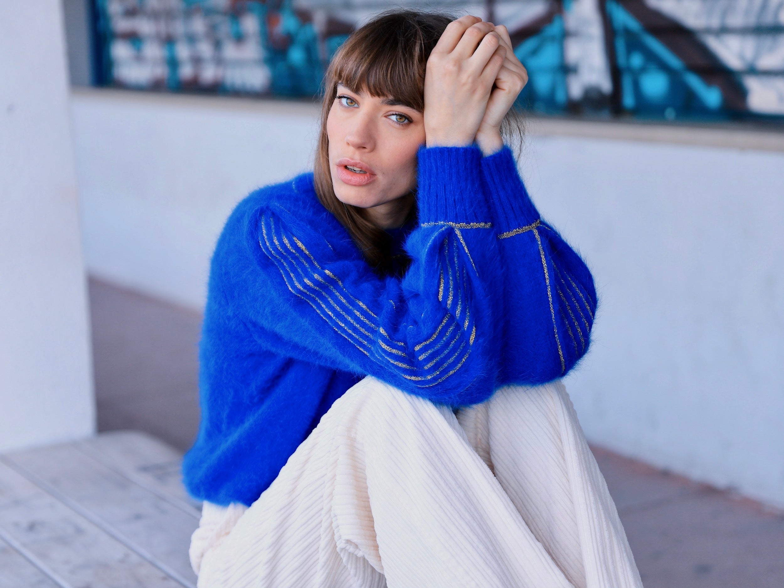 Pull Col Roulé En Angora Bleu Ciel - Marque Anny Blatt, Taille XL - Très Souple Et Léger - Neuf Sans étiquette
