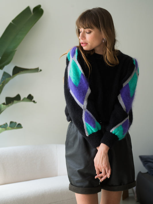 Pull Diamant à tricoter.