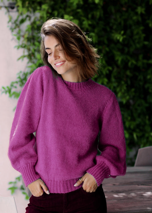 Pull Alix mohair et soie Prune