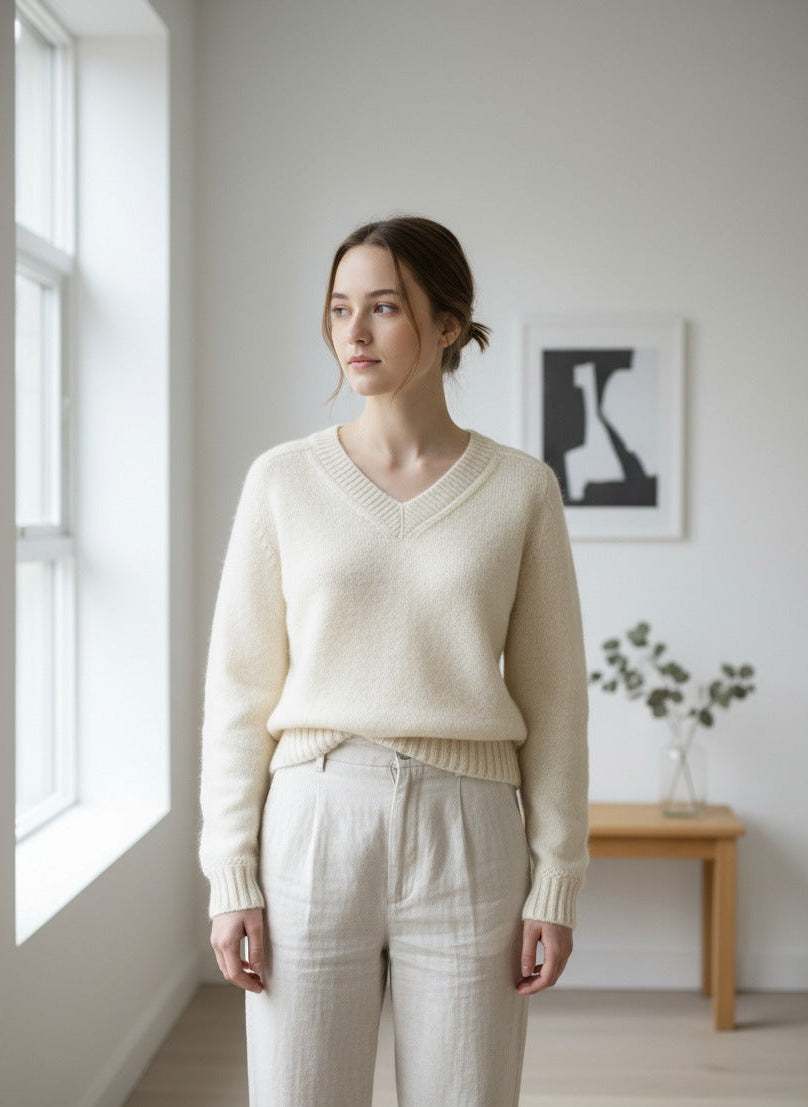 Pull Marjolaine Modèle Aimée - 50% Soie, 50% Coton - Couleur Épice - Taille 42