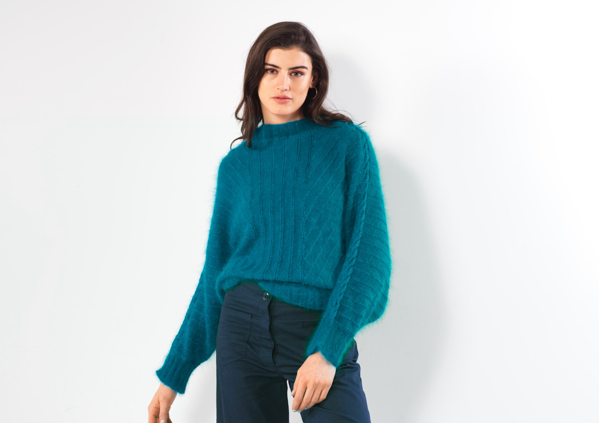 Pull Jacquard Coton & Angora Manches Courtes Saint A. Blatt Taille XL - Neuf Avec étiquettes