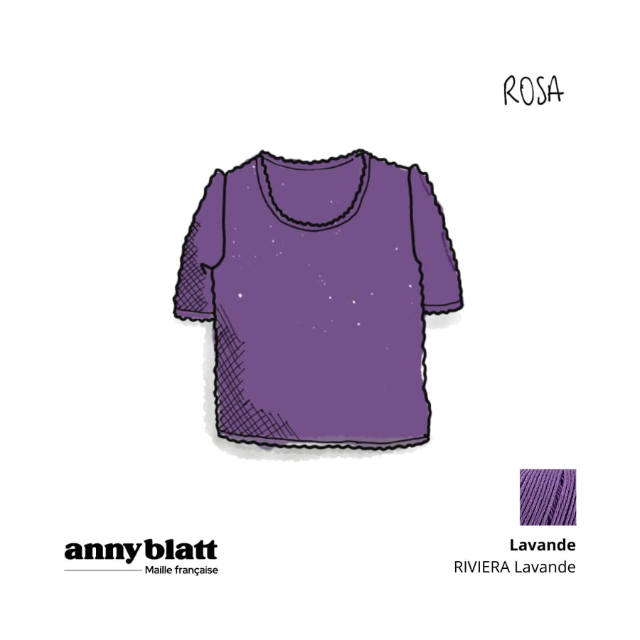 Charger l&#39;image dans la galerie, Top Anny Blatt à tricoter manches courtes violet 
