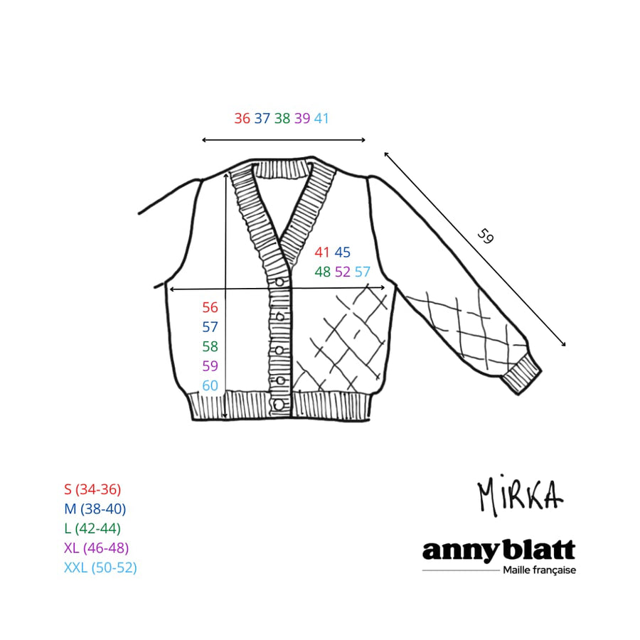 Charger l&#39;image dans la galerie, guide des tailles gilet à tricoter Anny Blatt
