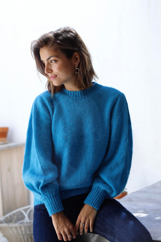 Pull Alix mohair et soie Geai.