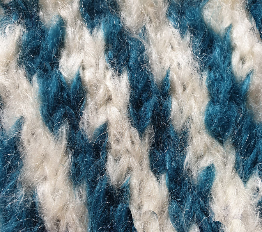 Charger l&#39;image dans la galerie, Manteau à tricoter mohair et laine pacifique et naturel zita
