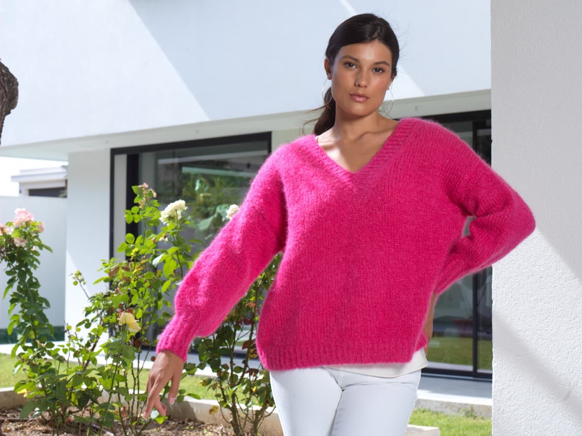 Cardigan Mohair Anny Blatt Tricoté Main - Noir Multicolore - Taille 42 - Neuf Doublé