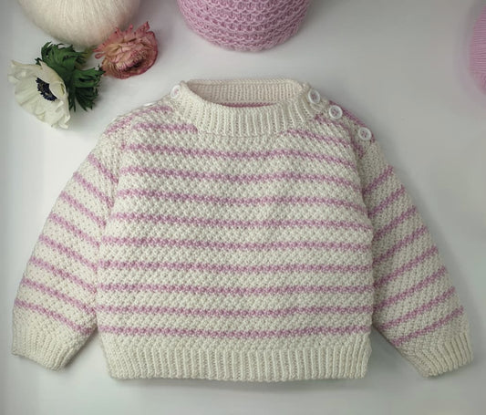 Pull bébé Jacinthe à tricoter