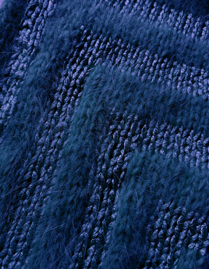 Charger l&#39;image dans la galerie, Pull à tricoter angora marine Abysse
