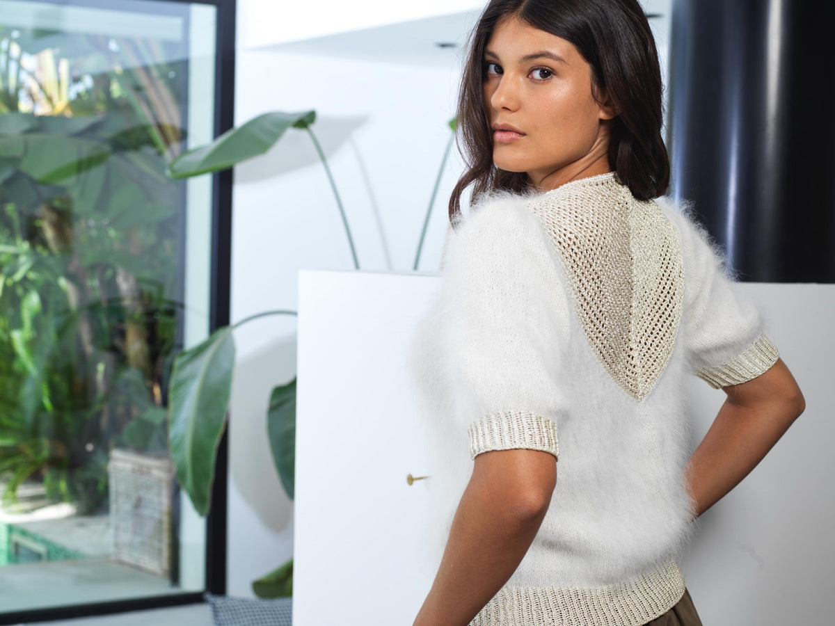 Pull manches courtes ultra sexy en Angora Douceur – Anny Blatt
