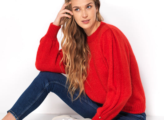 Pull Alix Mohair et soie Rouge baiser.
