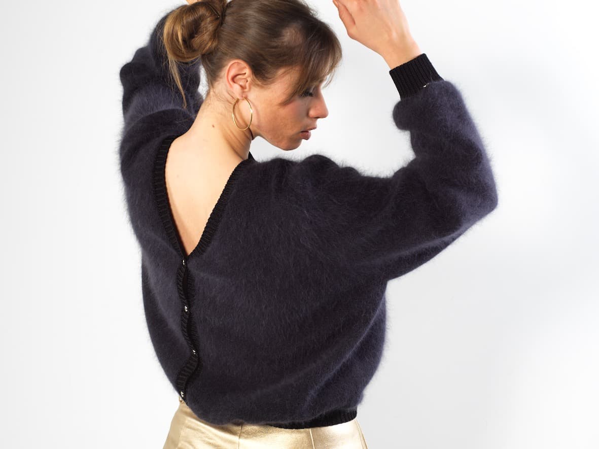 Gilet Anita en Angora à tricoter.