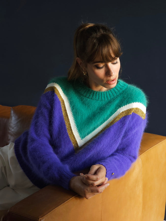 Charger l&#39;image dans la galerie, Pull Celeste menthe et glycine
