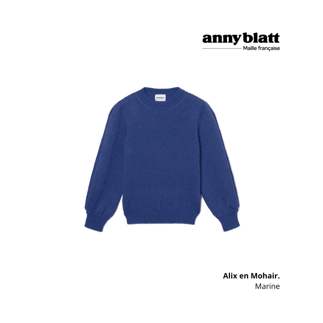 Pull Alix mohair et soie Marine