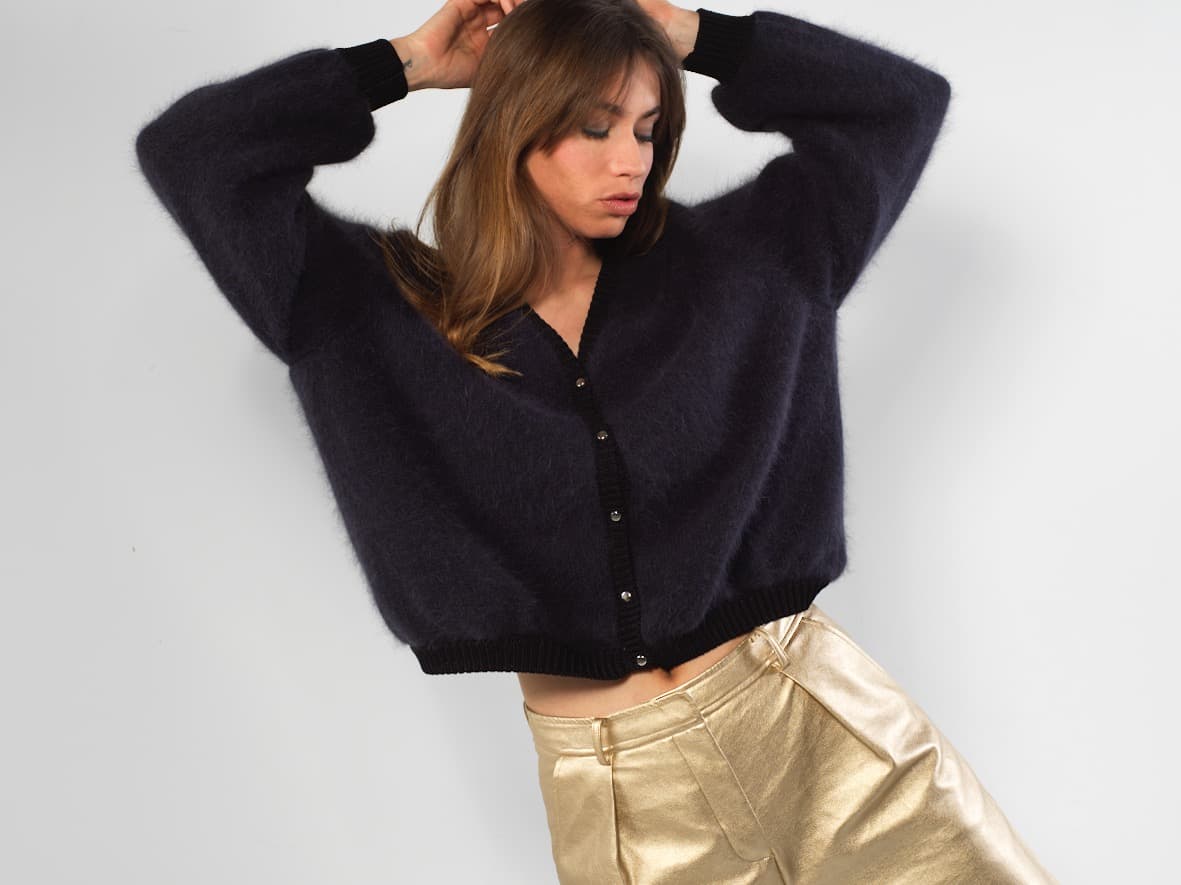 Gilet Anita en Angora à tricoter.