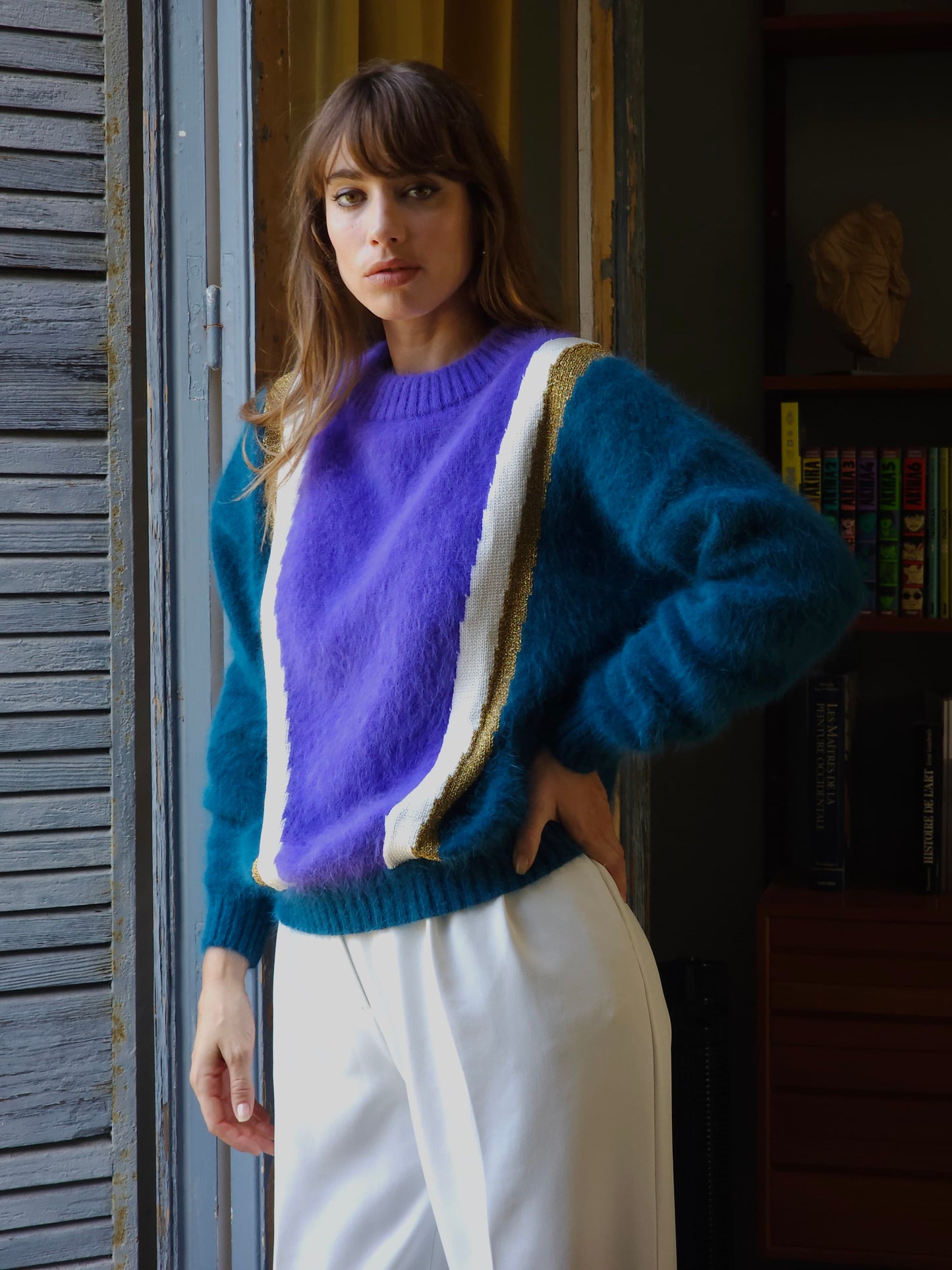 Pull Serena en Angora Glycine.