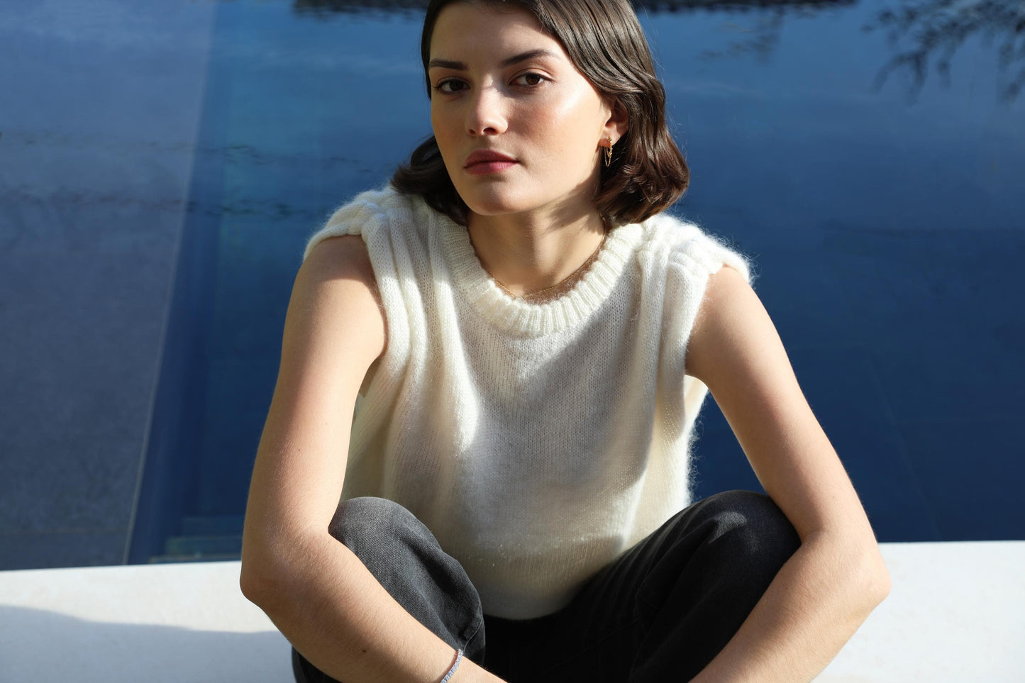 Pull Pearl à tricoter en mohair.