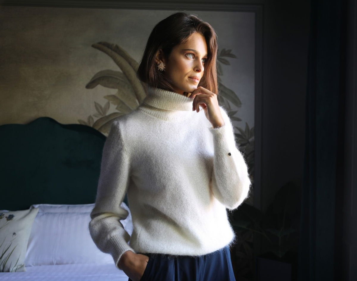 Pull Tina col roulé en Mohair - 19 coloris