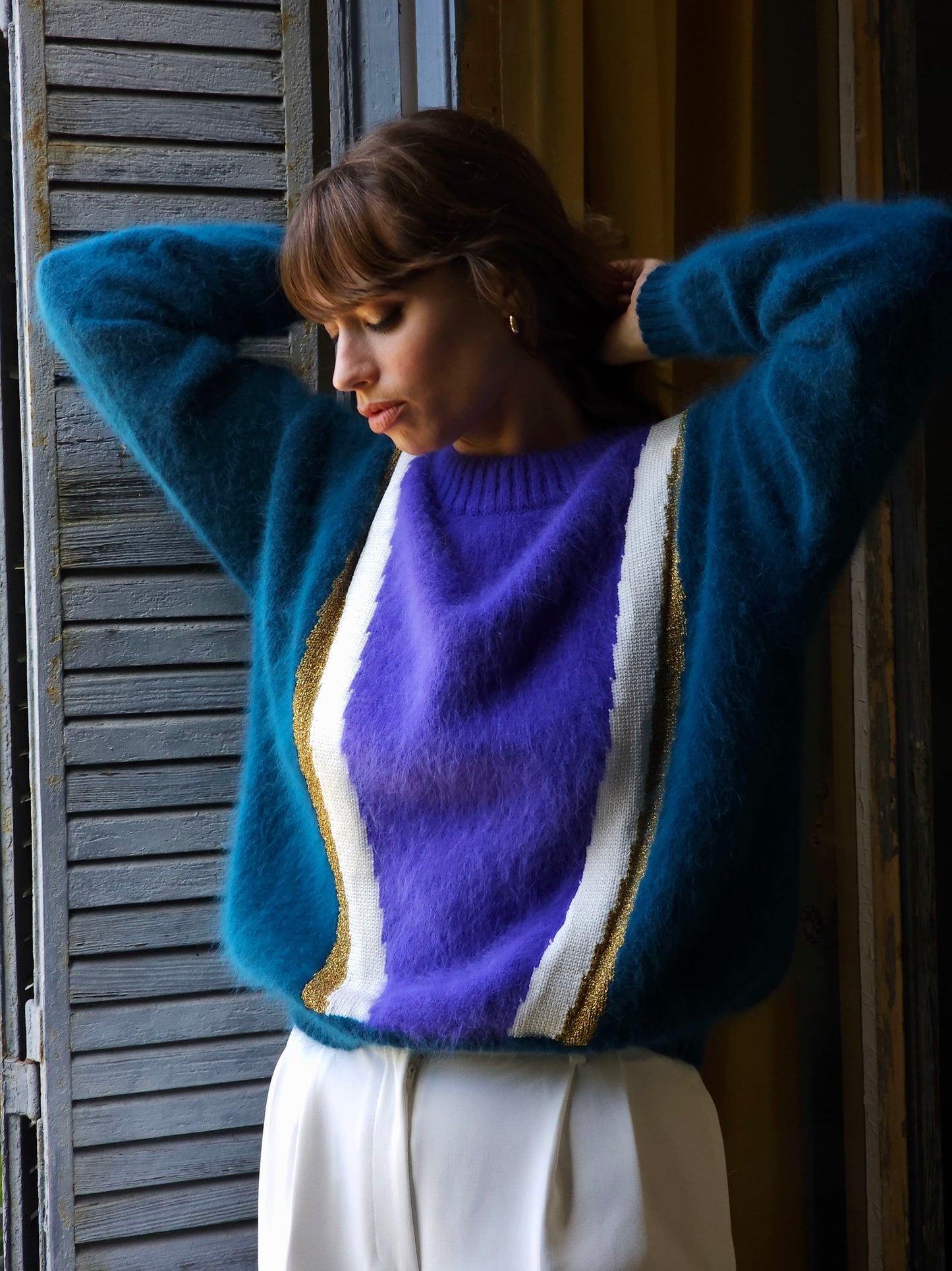 Pull Serena en Angora Glycine.