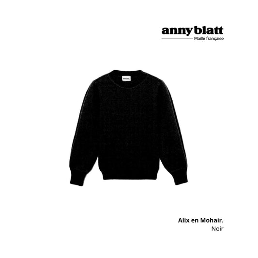 Pull Alix mohair et soie Noir.