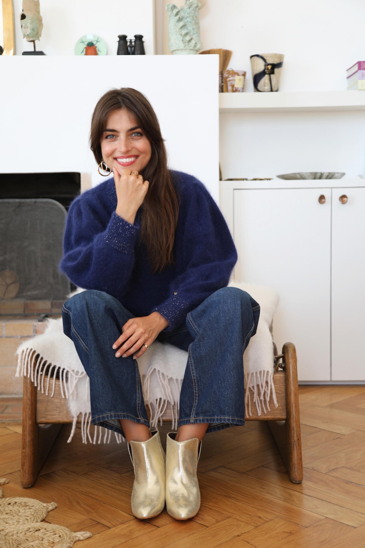 Pull Alix pailleté Marine.