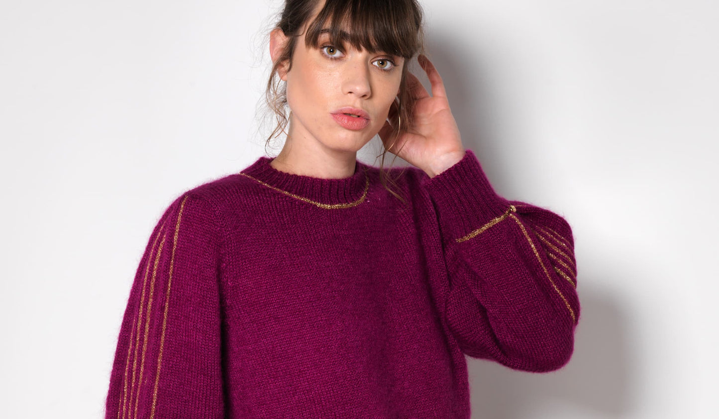 Pull Alix Mohair et or - 7 coloris.