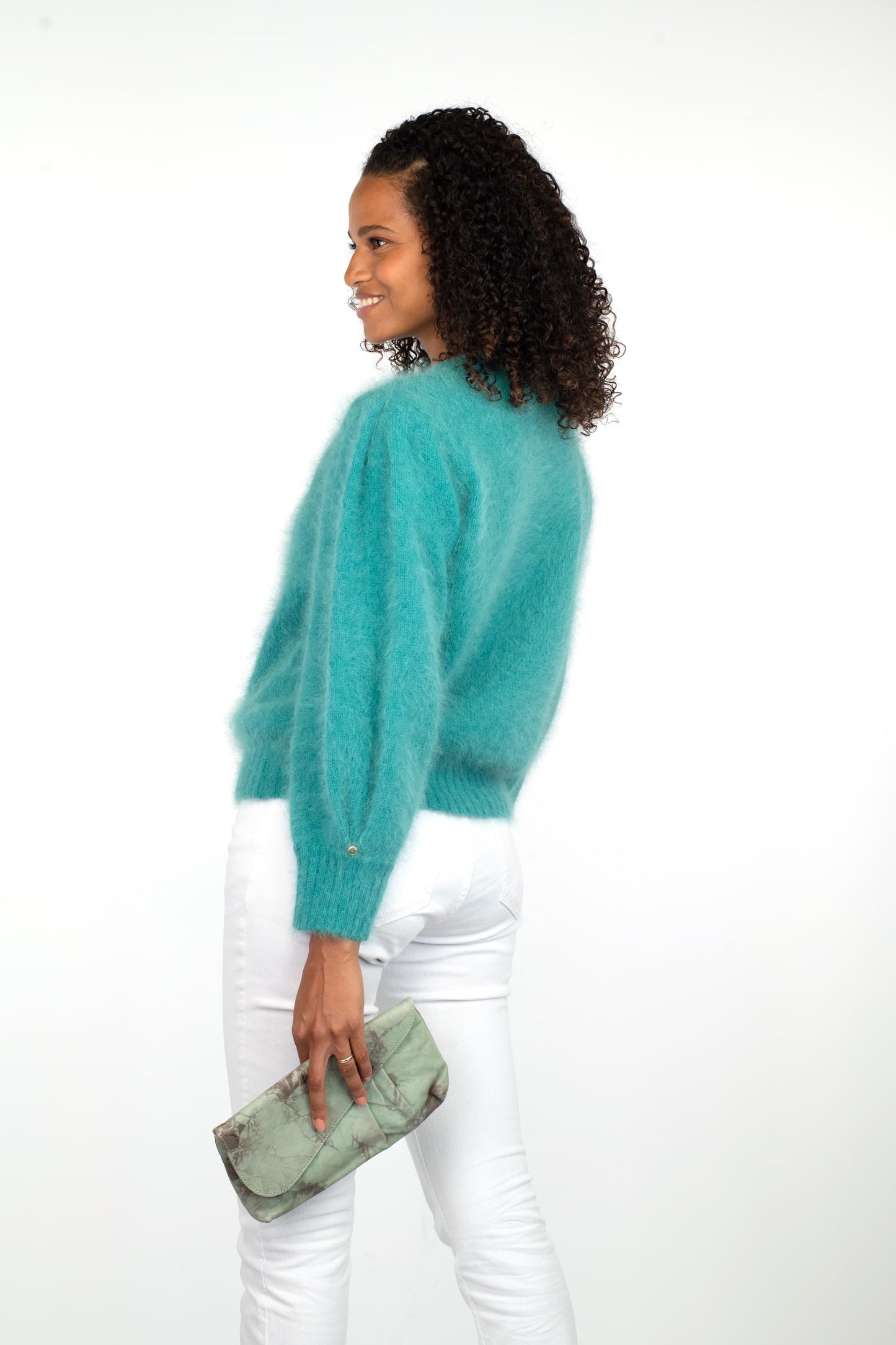 Pull Alix Angora vert Menthe