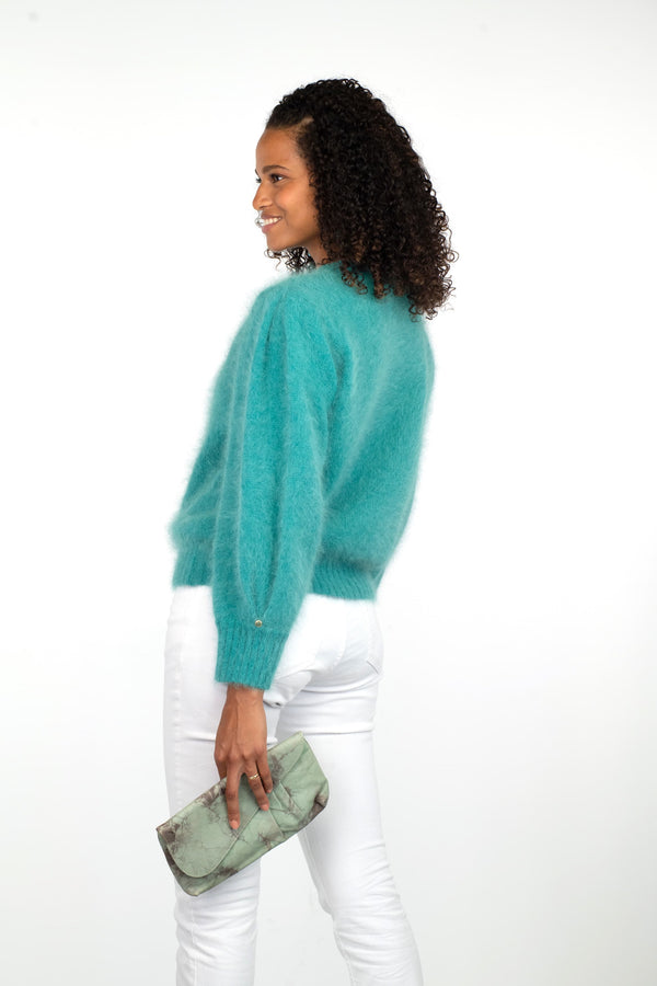 Charger l&#39;image dans la galerie, Pull Alix Angora vert Menthe
