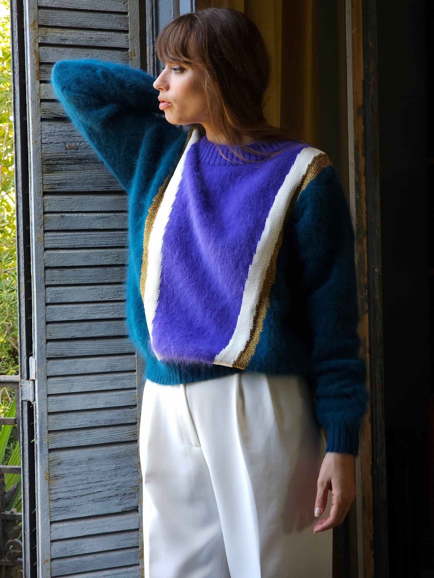 Pull Serena en Angora Glycine.