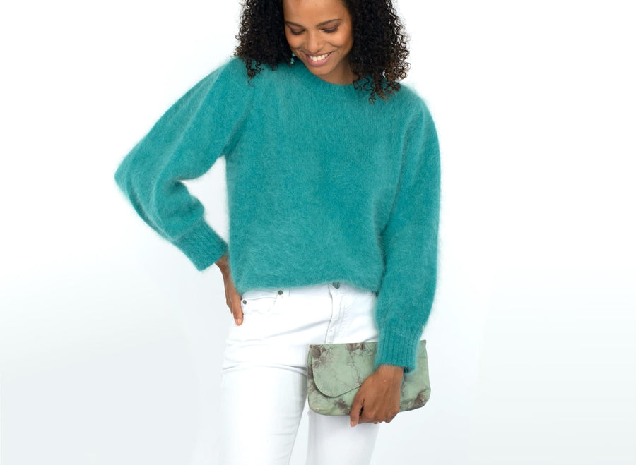 Charger l&#39;image dans la galerie, Pull Alix Angora vert Menthe
