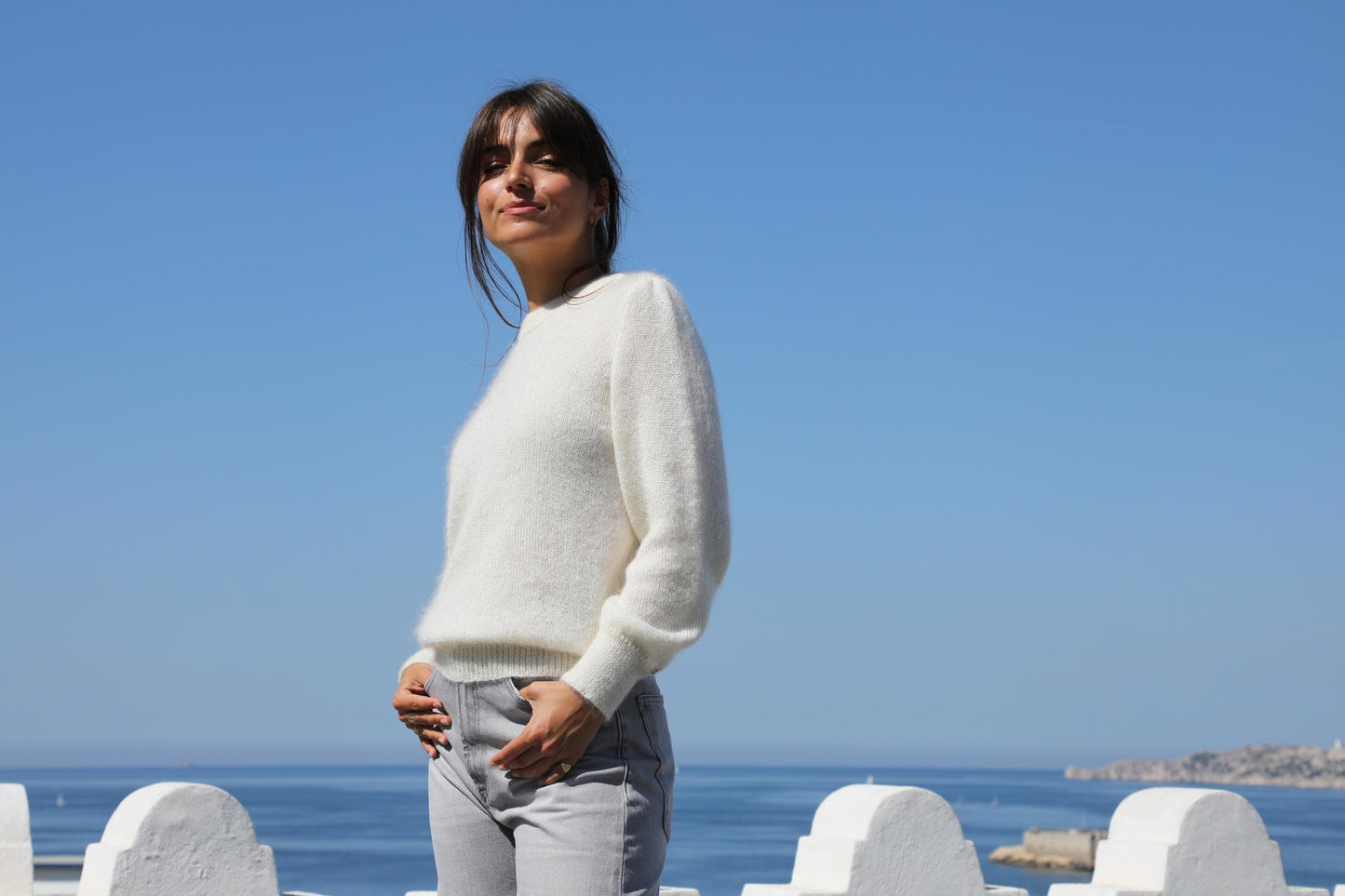 Pull Tina en Mohair Naturel.