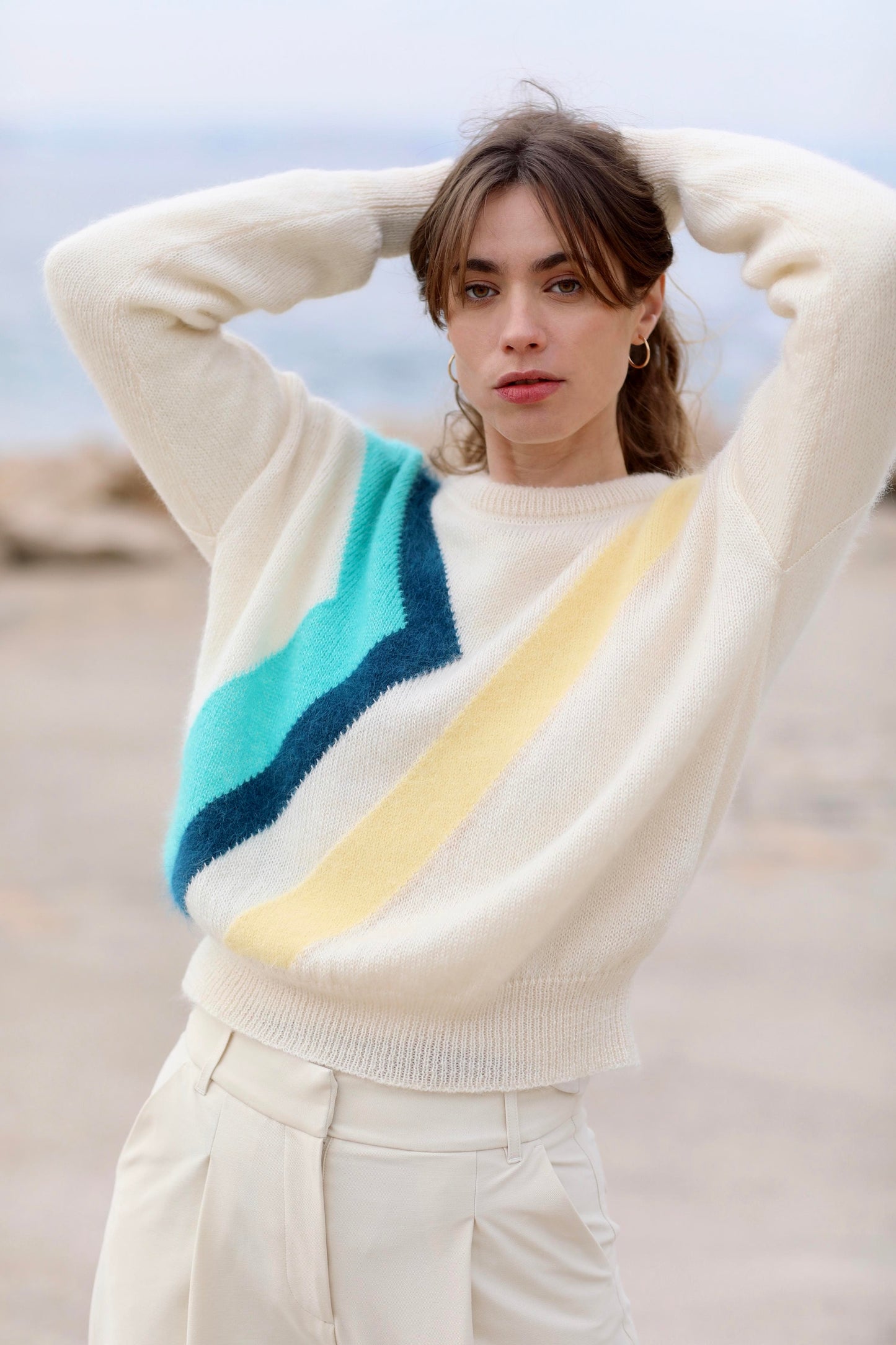 Pull Inès Naturel et Tahiti. Dernières pièces.
