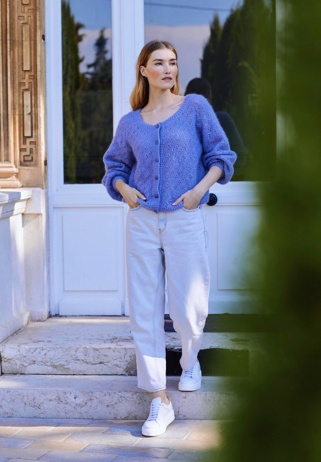 gilet femme à tricoter mohair et soie