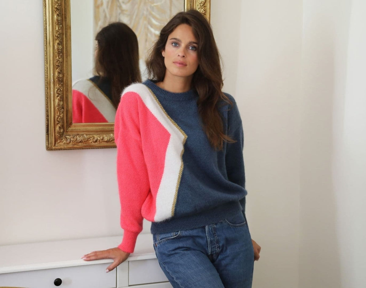 Pull Billie doré à tricoter.
