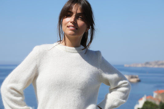 Pull Tina en Mohair Naturel.