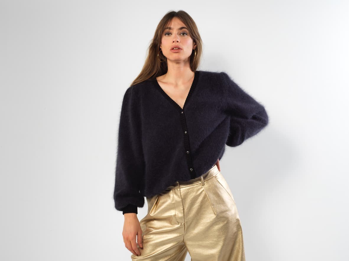 Gilet Anita en Angora à tricoter.