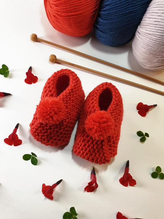 Chaussons et moufles bébé Trefle à tricoter.