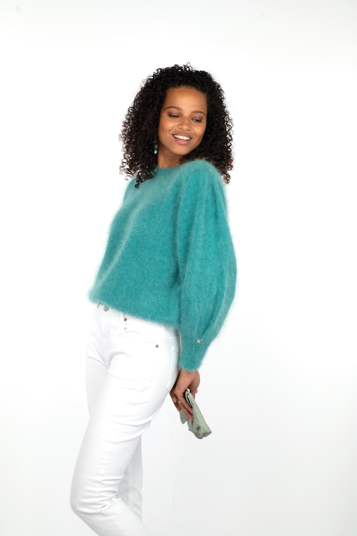 Pull Alix Angora vert Menthe