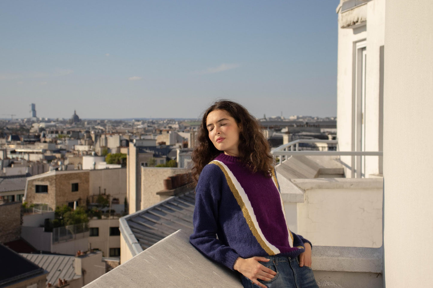 Pull Serena mohair Marine et mûre - En précommande.