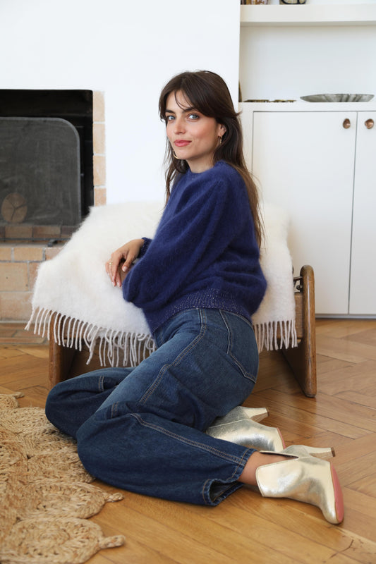 Pull Alix pailleté Marine.