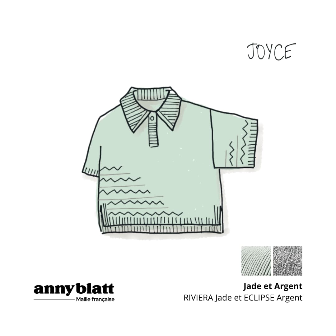 Polo à tricoter en coton vert clair et brillant 