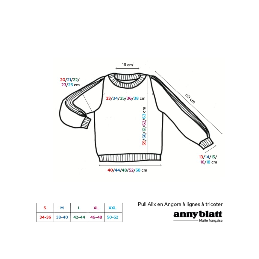 Pull Alix à tricoter en angora et doré.