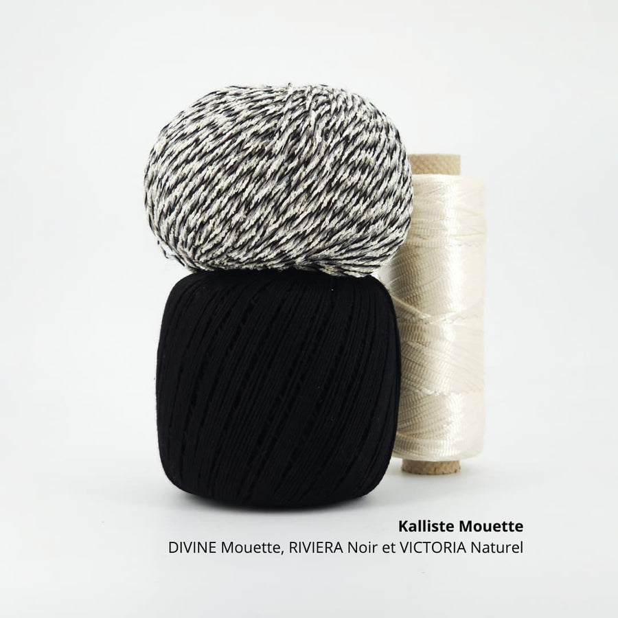 Charger l&#39;image dans la galerie, pelote kit à tricoter en coton noir
