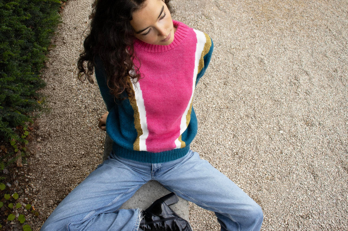 Pull Serena mohair Pacifique et rose - En précommande.