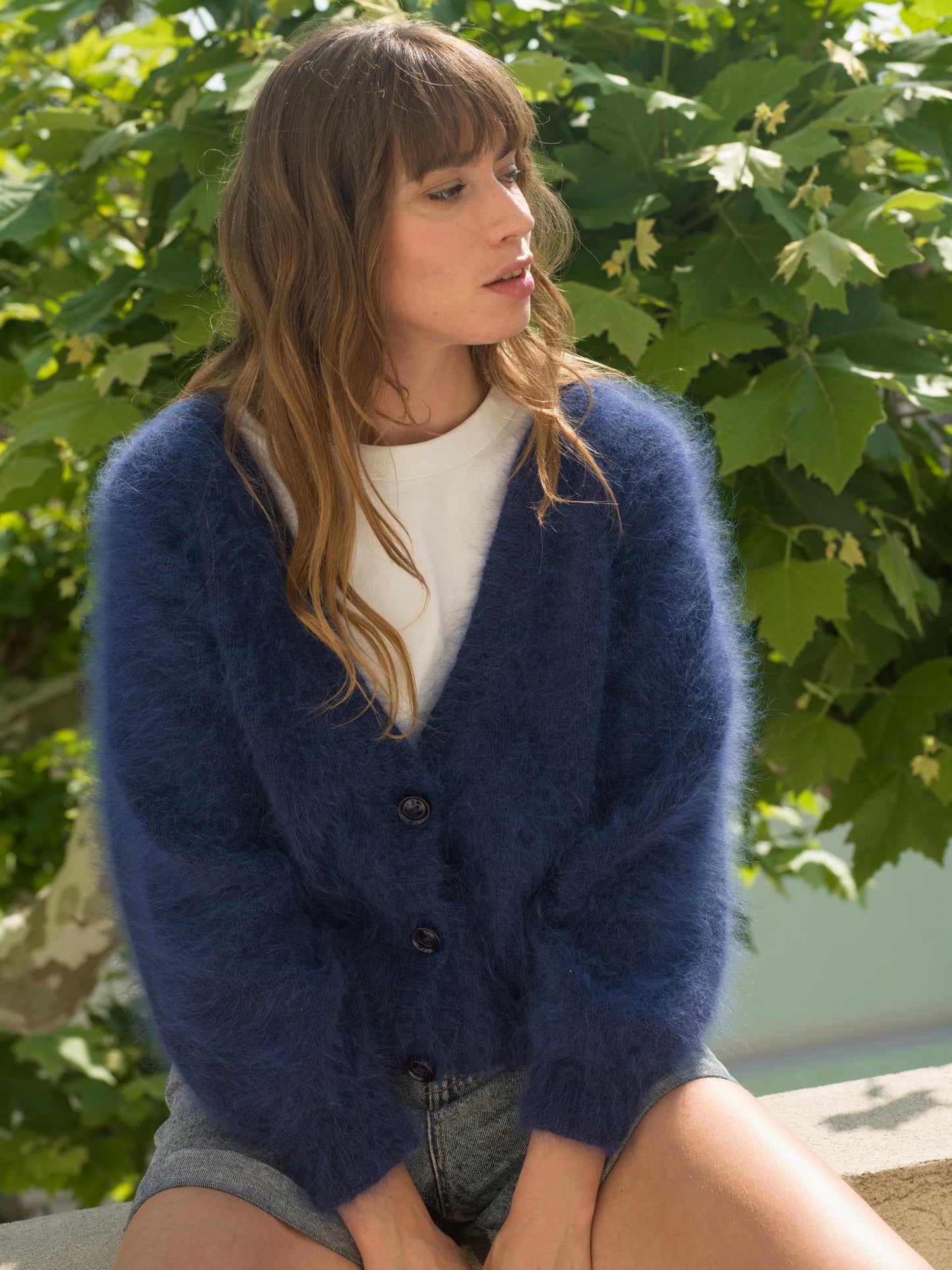 Gilet April à tricoter en Angora.