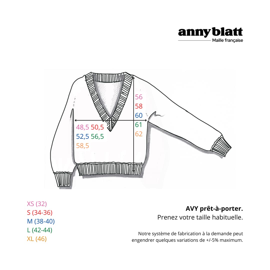 Pull Avy Angora Marine et doré.