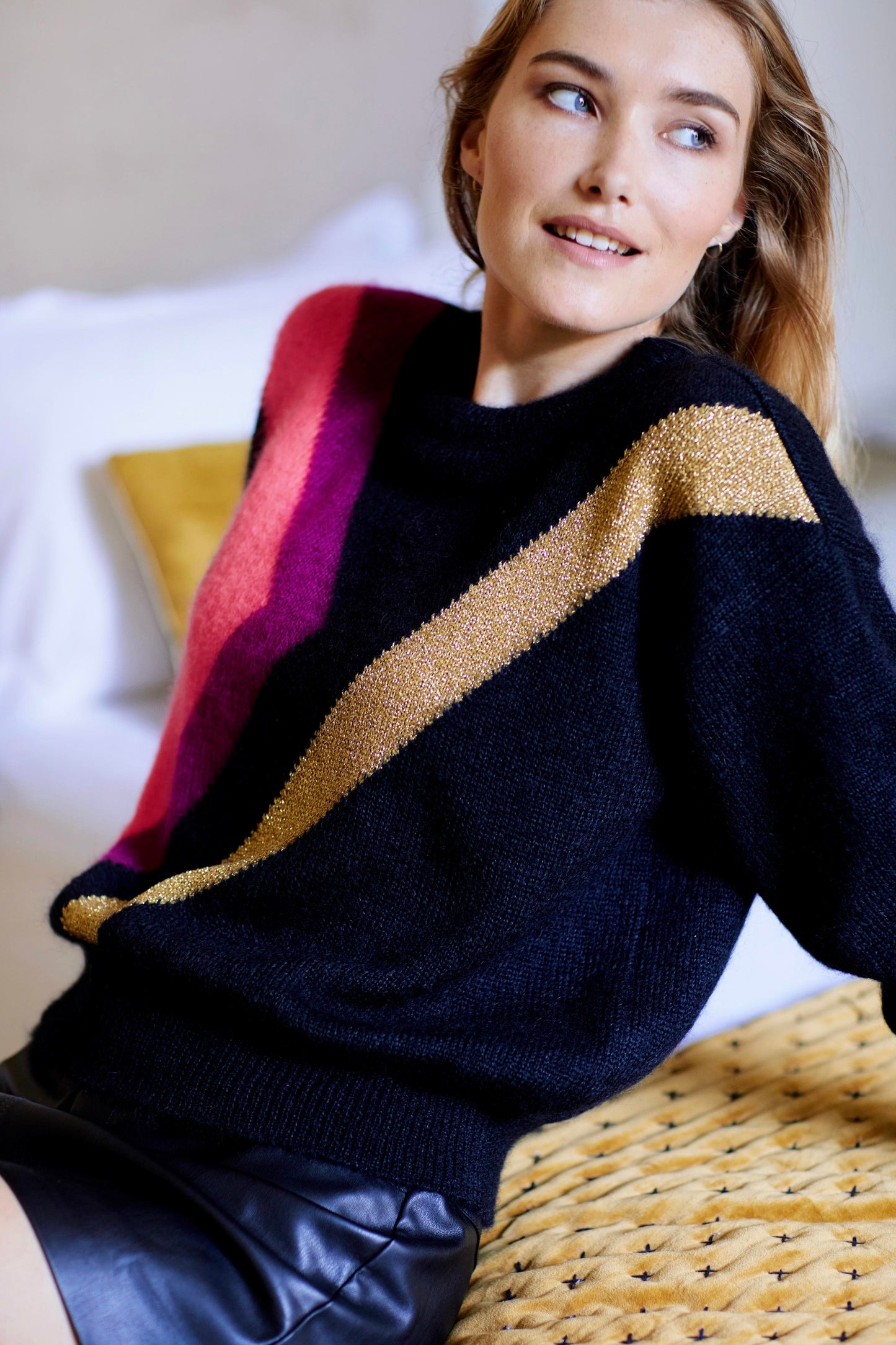 Pull Inès et or - 6 coloris.