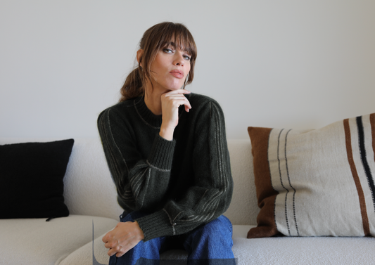 Pull Alix à tricoter en mohair et doré