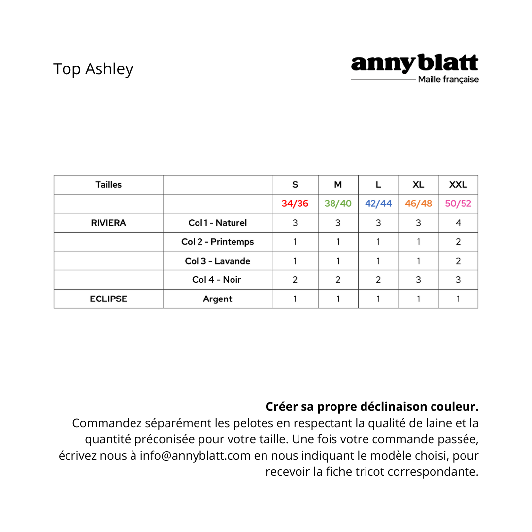 Top Ashley à tricoter.