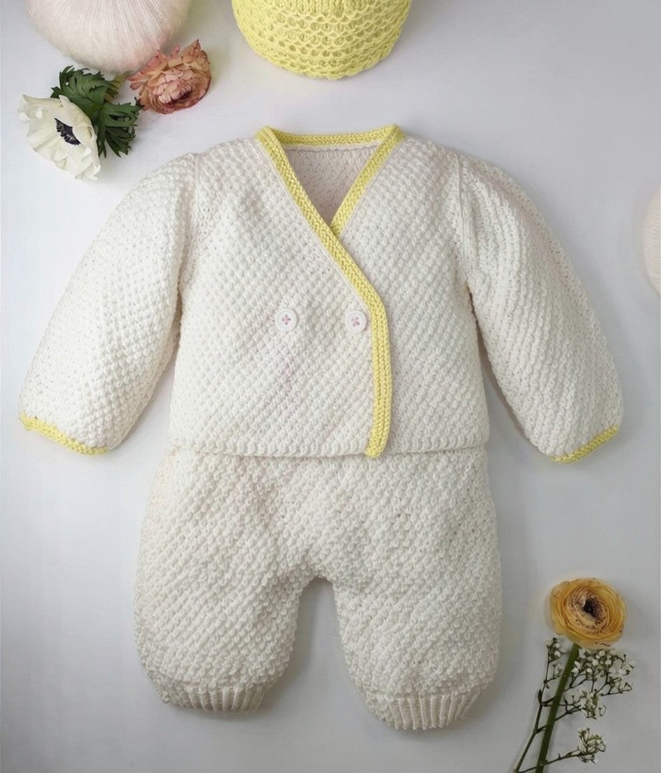Cache coeur bébé Bambou à tricoter.