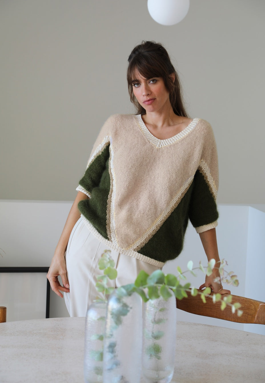 Modele De Pull Col V A Tricoter Avec Explicationnull
